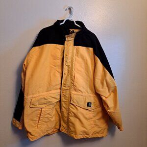 Carhartt C48 Workshield mesh-lined parka W/Hidden Hood yellow W/black accents.